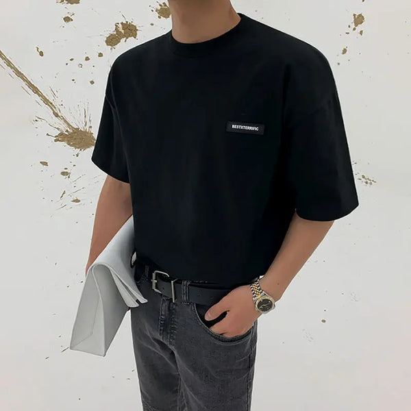 Sadcore Crying angel – Korean Style Summer New Short Sleeved T Shirt For Men Solid