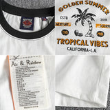 Y2k Melting smiley – Summer Mens Short Sleeved Casual Beach Wind Coconut Tree Pri