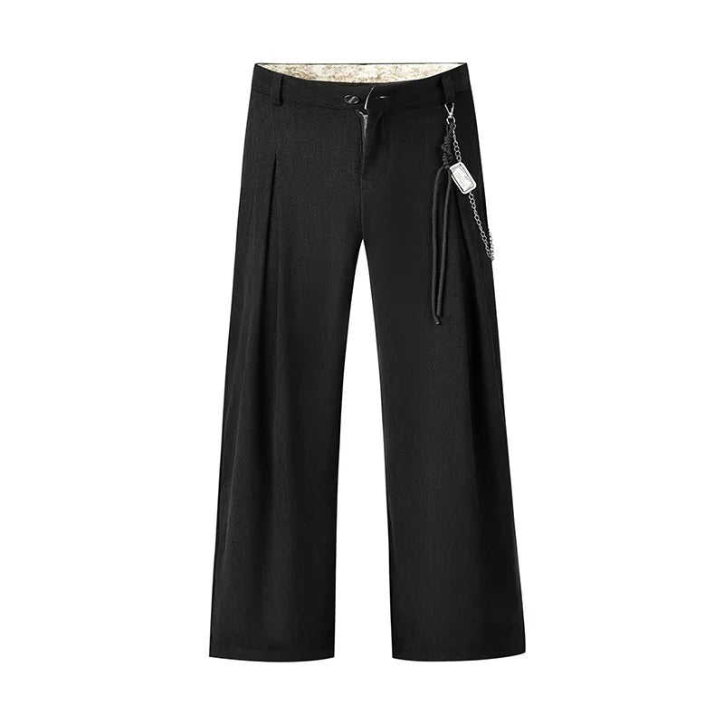 wide leg casual suit pants men japanese korean streetwear fashion loose cleanfit suit baggy pants cityboy long trousers unique default style 2170