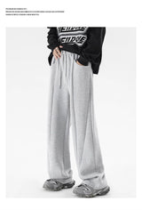 winter mens gray thickened straight leg sweatpants 2025 high street baggy drape pants korean fashion y2k casual trousers unique joggers style 160