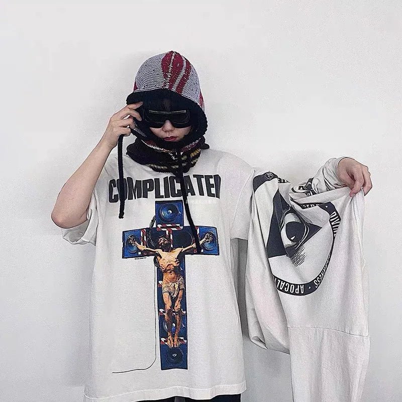 Vaporwave Streetwear – New Saint T Shirts Men Woman High Quality Casual Loose Angel – Urban Streetwear for Men & Women