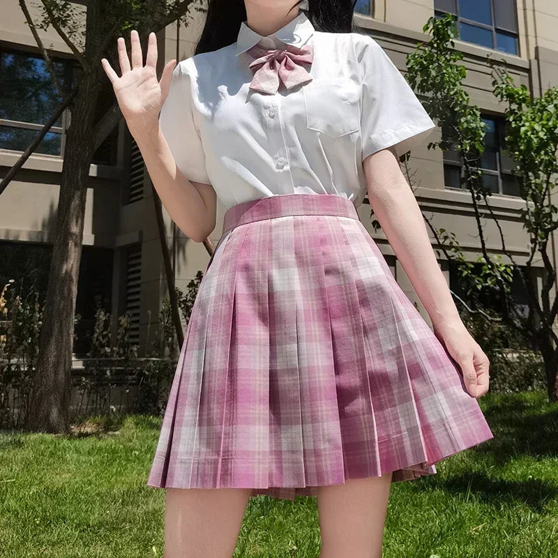 Japanese Korean Student Short Sleeve Sexy Jk Uniform Set High School Clothes Pleated Skirt Girl Seifuku Dress Cosplay Schoolgirl