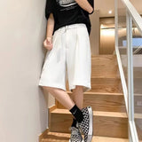 mens suit shorts summer fashion korean version solid color drape five point pants popular casual trend loose street y2k shorts unique shorts style 3402