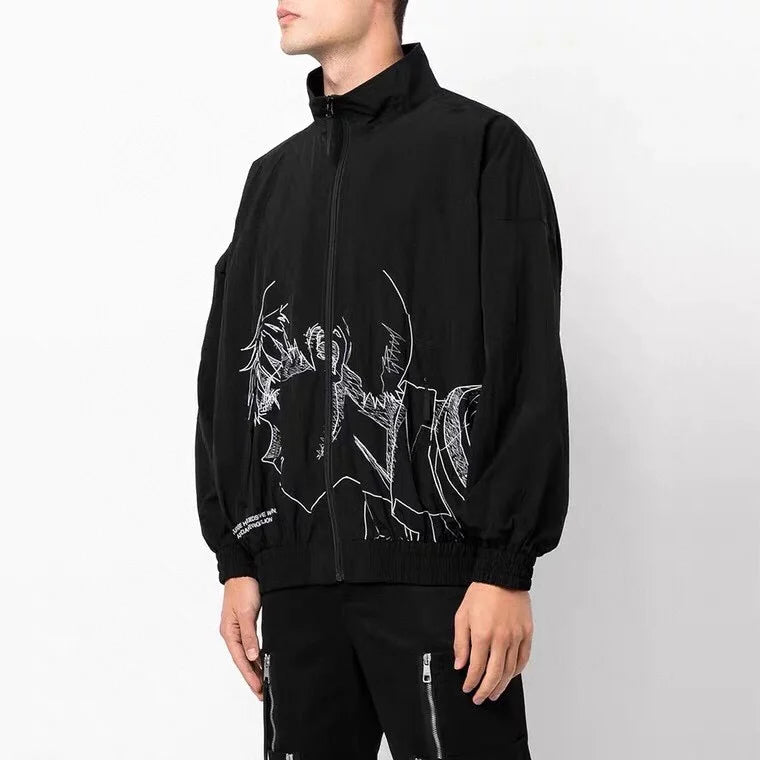 New Men Undercover Embroidery Parka noctilucent Track Zipper Casual Mess Windbreaker Hoody Trench Jackets Coat size 2 3 4 5 R089