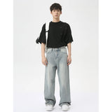 vintage baggy jeans mens streetwear hip hop loose blue denim pants hi street luxury designer jeans trousers man stacked flare jeans