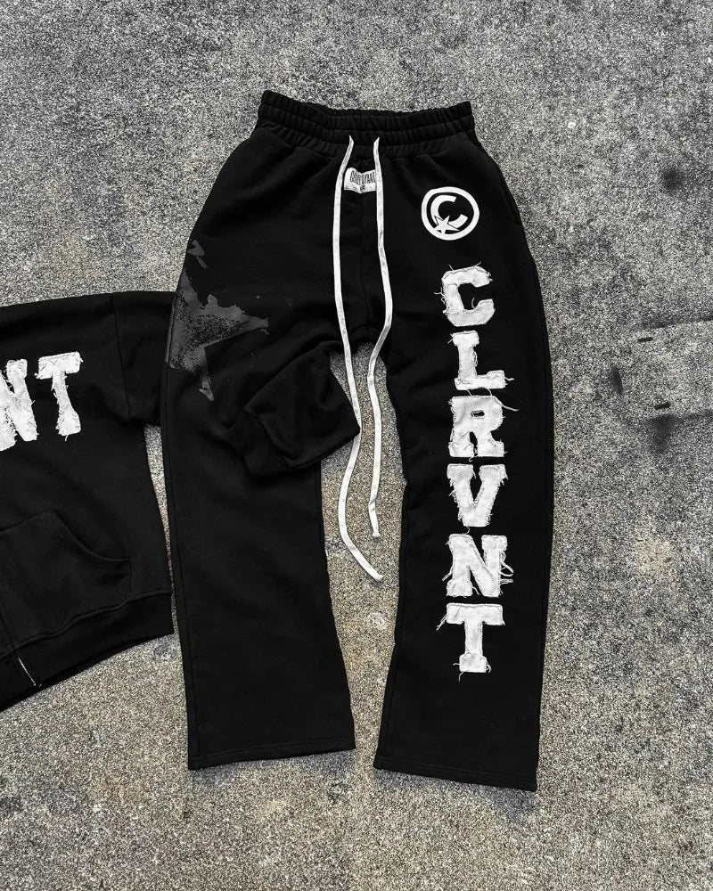 2024 Trendy Brand Fashion Letter Embroidered Oversized Hoodie Men Y2K