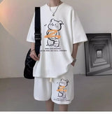Vaporwave Crying angel – Summer Men Tracksuit Japan Cartoon Streetwear Cool Bear Prin