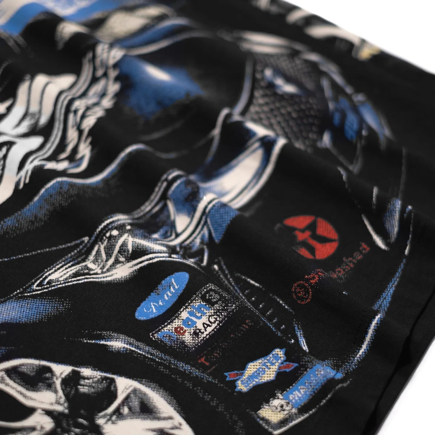 Techwear Graphic Tee – Barcode Glitch Flame Matrix Vibe