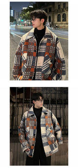 grunge winter jacket, layered citywear - trendy urban streetwear fashion for men and women