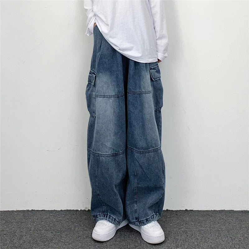 xpqbb vintage streetwear dark gray jeans women y2k high waist ripped denim trousers female 2022 new design loose wide leg pants unique jeans style 2790