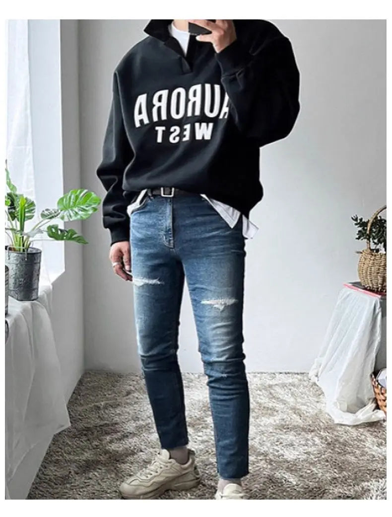 Trendy Brand Handsome American Ins Bombing Street Men Autumn Japanese High-end Y2K Street Casual Versatile Polo Shirt Top Jacket