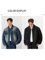 streetwear jacket featuring 2024 spring autumn new oversized armor padded jean coat for men turtle shell ripped denim jacket for men super size clothes design – premium quality jacket for men