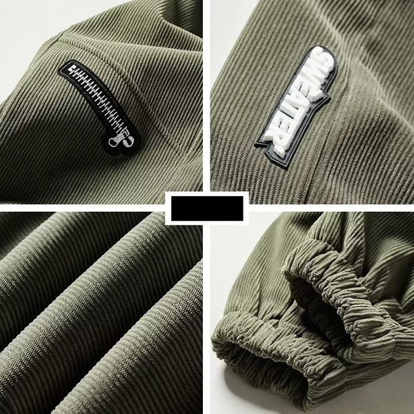 autumn spring men corduroy pants casual jogging sweatpants hip hop fashion streetwear joggers trousers y2k baggy pantalones casual joggers