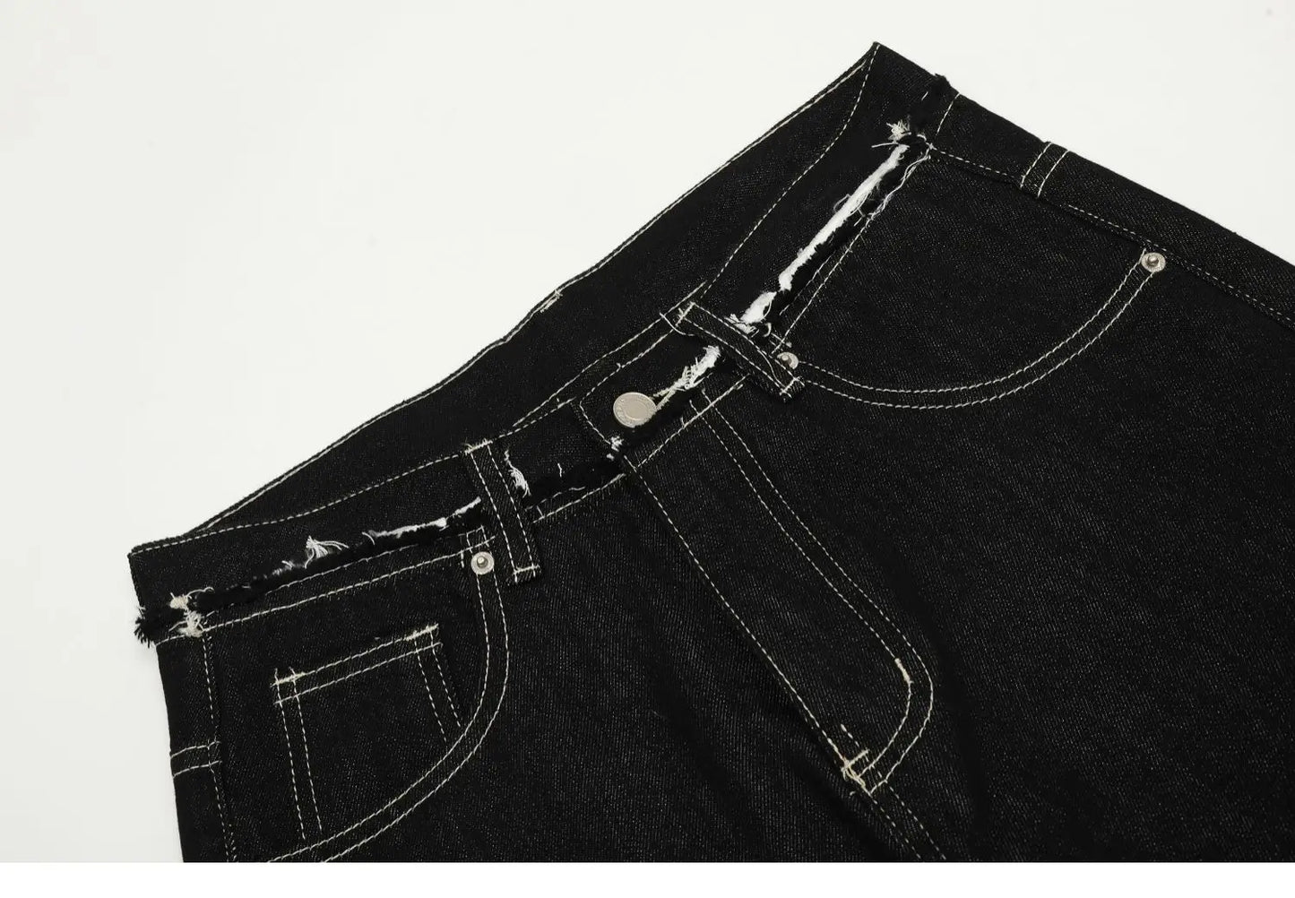 men women streetwear fashion loose casual wide leg straight black denim jeans pant boyfriend y2k baggy jeans trousers unique jeans style 2379