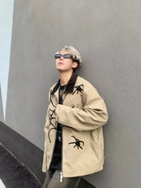 minimalist street zip-up, streetwear for men, fall streetwear outfit, oversized style, layered fashion, modern aesthetic, graphic detail