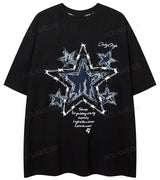 Trapwear Crying angel – Men Short Sleeve T Shirts Embroidery Star Patchwork Tees Str