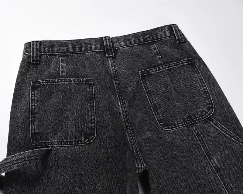 retro washed denim mens jeans pants fashion graffiti patchwork loose biker black jeans streetwear hip hop casual straight pants unique jeans style 5264