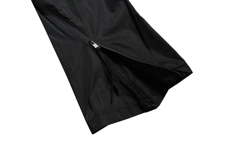 streetwear ribbons functional curve zipper baggy cargo pants for men vibe style straight baggy casual trousers oversized unique cargo style 802