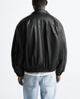 American high street PU imitation leather lapel cotton jacket autumn warm jacket men