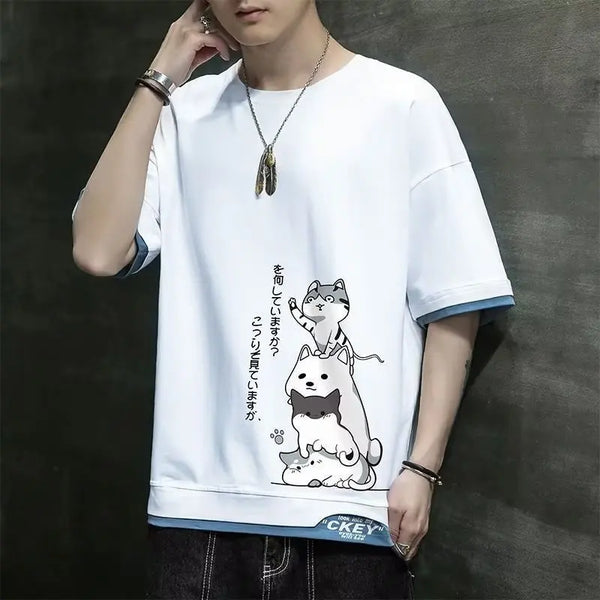 Y2k Aesthetic piece – New Mens Harajuku T Shirt Japan Graphic Hot Sale Cartoon Cas