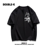 Y2k Broken heart – Trendy Street American Spider Web Print Round Neck Short Sle