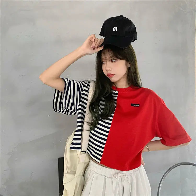 Trapwear Anime panel – Short Sleeved T Shirt Women 2024 New Summer Design White Spl