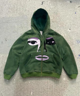 American High Street Fashion Brand Y2K Cartoon Embroidery Oversized Ho