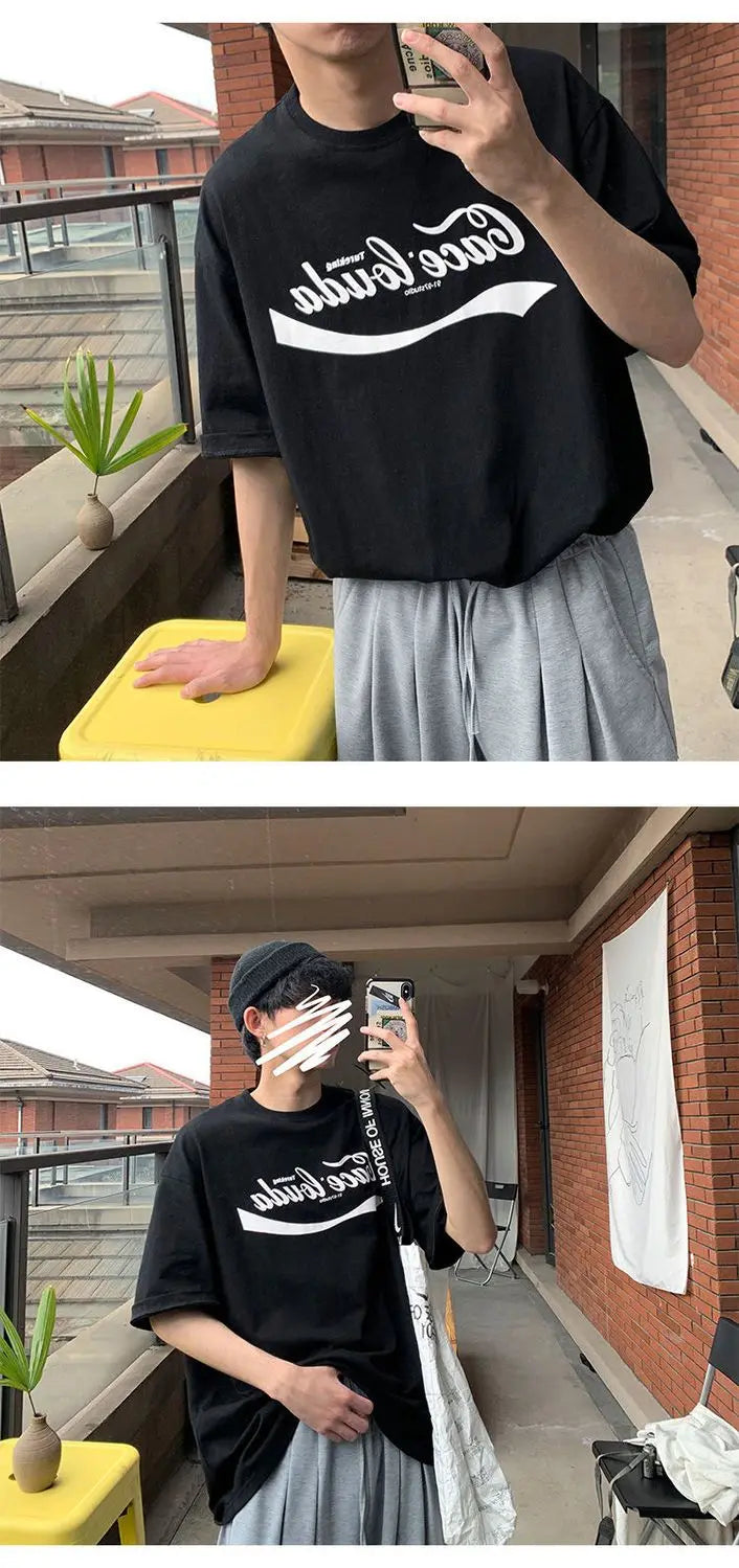 Vaporwave Tribal flame – Korean Summer Fashion Brand Printed Short Sleeved T Shirt Me