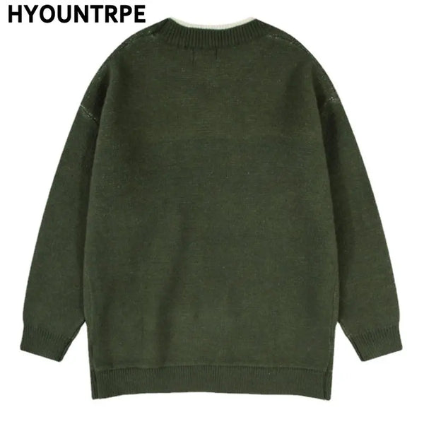mens sweater fashion patchwork fake two pieces streetwear hip hop knitted sweaters pullover casual cotton sweater unisex clothes - unisex casual winter pullover, vintage look oversized hoodie, high quality cotton hoodie