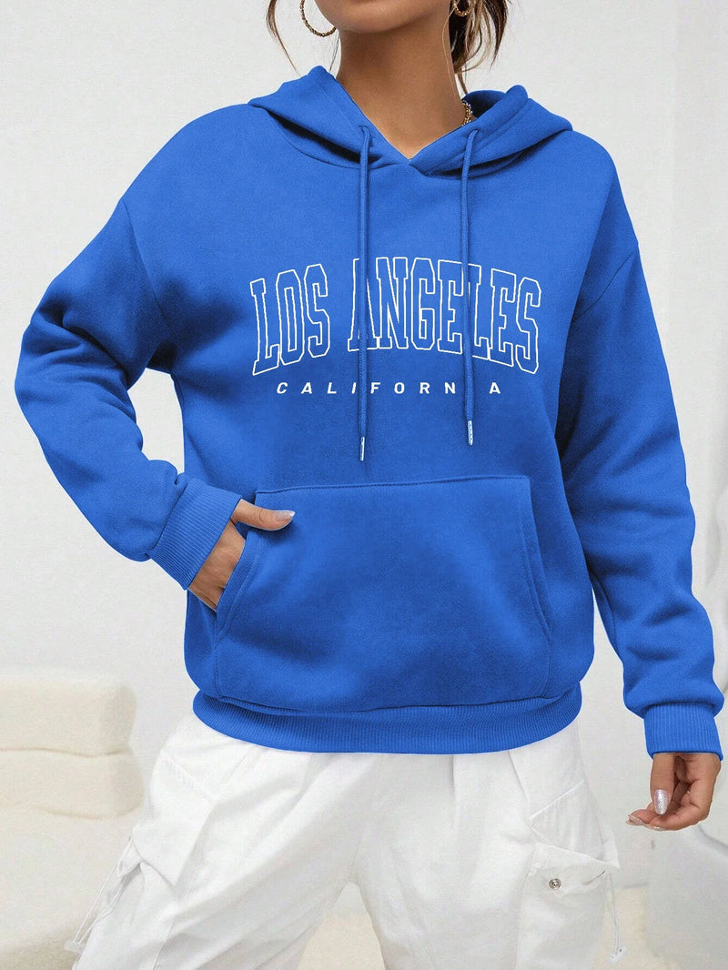 Los Angeles Art Letter Design Women Streetwear American Style Fashion
