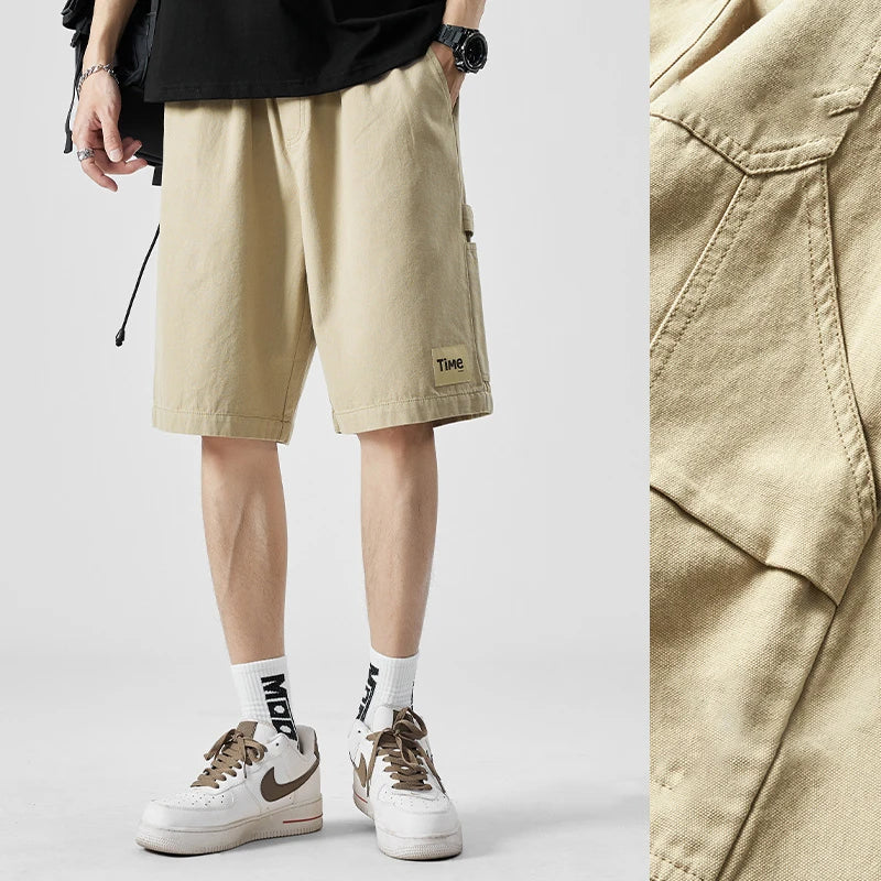 summer american casual retro shorts for men 2025 new loose straight short sweatpant streetwear fashion five point baggy bermudas relaxed fit joggers