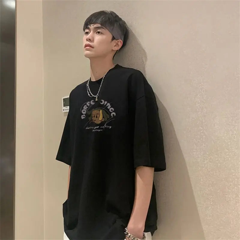 Sadcore Oversized shirt – Korean Style Street Letter Printed Short Sleeved T Shirt For