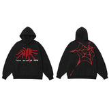vaporwave chrome print featuring fashion spider web printed hoodies unisex hip hop y2k sweatshirt streetwear mens casual hooded autumn warm loose tops hoodies