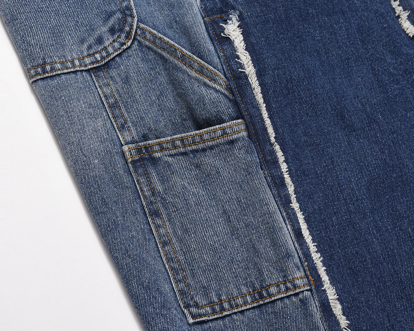 high street fashion contrast straight tube micro flared jean horn pant washing mens tassel vintage patchwork wide denim jeans unique jeans style 5007