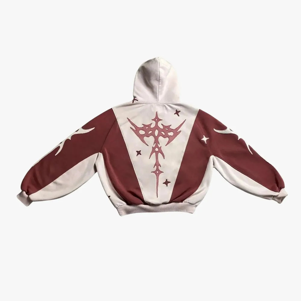 Skatercore Fit – Y2K Gothic Hoodie Loose Splicing Hoodies Women Geometric – Streetwear Fashion for Men & Women