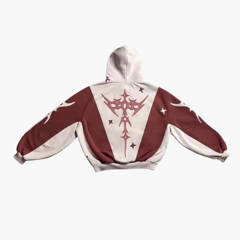 Skatercore Fit – Y2K Gothic Hoodie Loose Splicing Hoodies Women Geometric – Streetwear Fashion for Men & Women