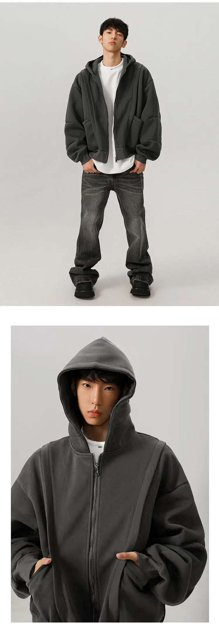 450G Hoody Sweatshirt Men Women Streetwear Fashion Loose Casual Short