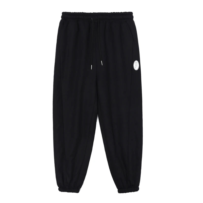 mens high street loose fit elastic waist pants winter warm fleece pants hip hop solid drawstring sportwear sweatpants joggers urban active pants