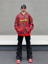 gothic chrome print featuring mens harajuku fire printed hoodies unisex hip hop y2k full zipper sweatshirt streetwear casual hooded warm loose tops hoodies