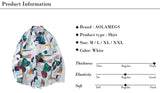 High Street Abstract Colorblock Painting Hawaiian Shirts for Men Autumn Trendy Lapel Single Breasted Long Sleeve Shirt Oversized