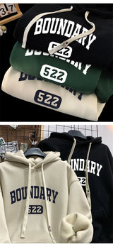 New Retro Casual High Street Hoodies For Men Autumn Letter Print Pullover Hooded Sweatshirts Oversized Y2K Hoody Clothing