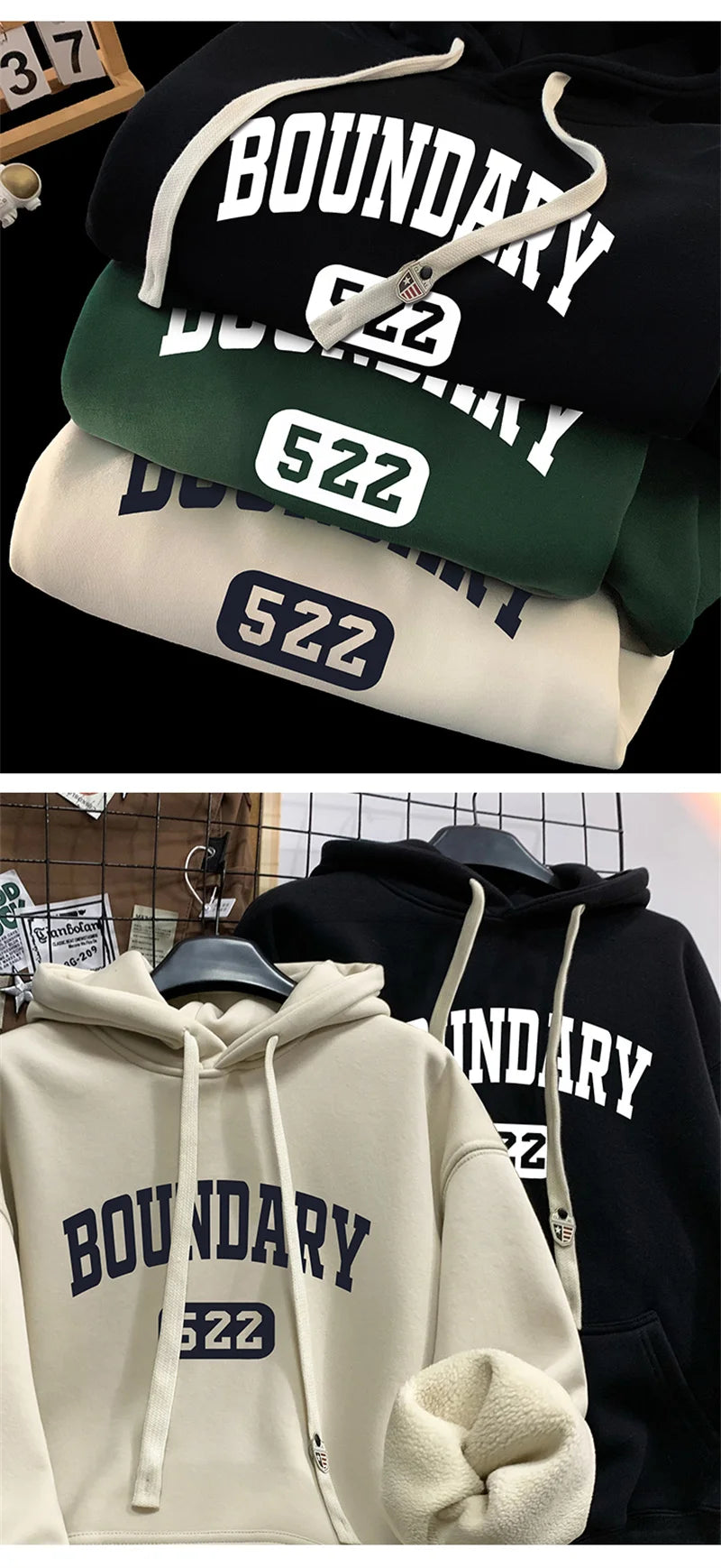 New Retro Casual High Street Hoodies For Men Autumn Letter Print Pullover Hooded Sweatshirts Oversized Y2K Hoody Clothing