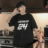 Y2k Vintage anime – Lucky Of 24 Printed Y2K Tshirts Men Fashion Cotton Short Sle