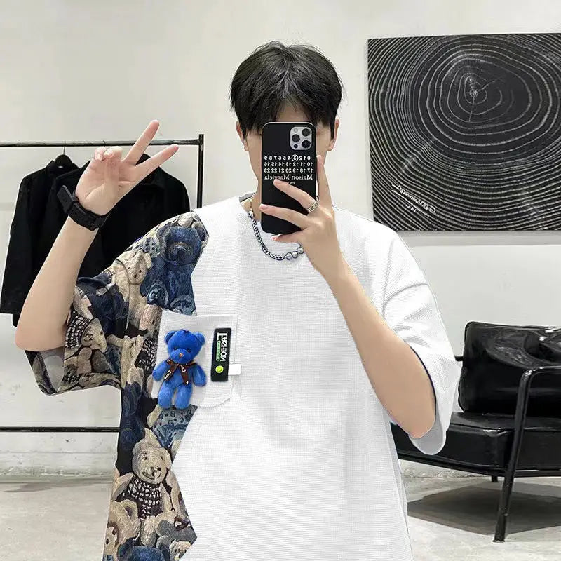 Skatercore Oversized shirt – Summer Short Sleeved Mens T Shirt Trend Loose And Versatile