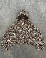 Harajuku Hip Hop Fashion Leopard Print Branch Print Oversized Hoodie M