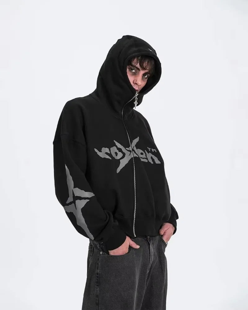 American Gothic Punk Harajuku Retro Oversized Hoodie Women Y2K Fashion