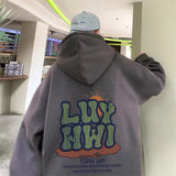 New Letter Graphic Print Hooded Sweatshirts For Men Elegant Vintage Co