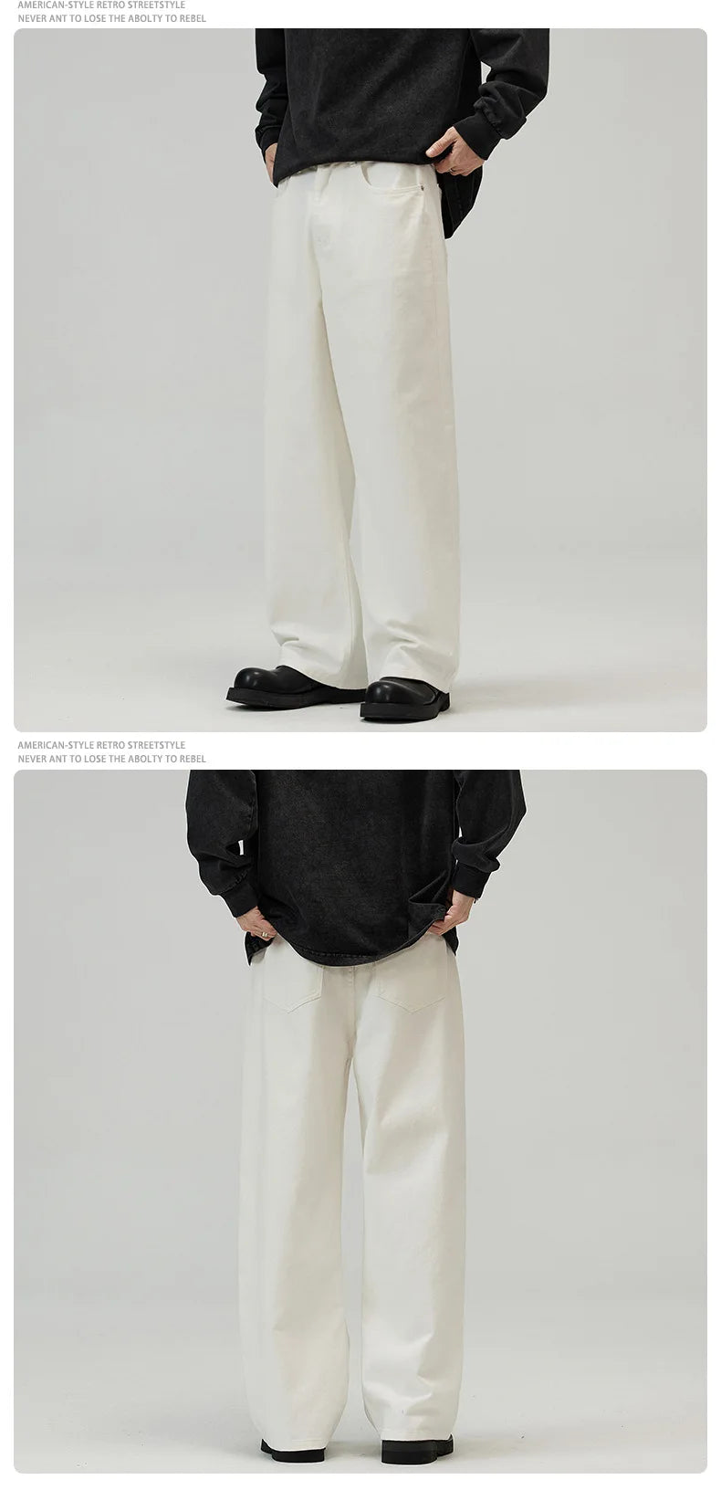 men solid color denim wide leg straight streetwear fashion loose casual jeans pants women y2k jeans trousers unique jeans style 1831