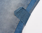 2024 european and american patchwork washed wide denim jeans y2k street wear splicing patches damaged flare pants jeans for men unique jeans style 264