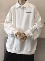 2025 Autumn Japanese Polo Sweatshirts Men Casual Waffle Turn-down Collar Sweatshirt High Street Long Sleeve Tops New in Hoodie